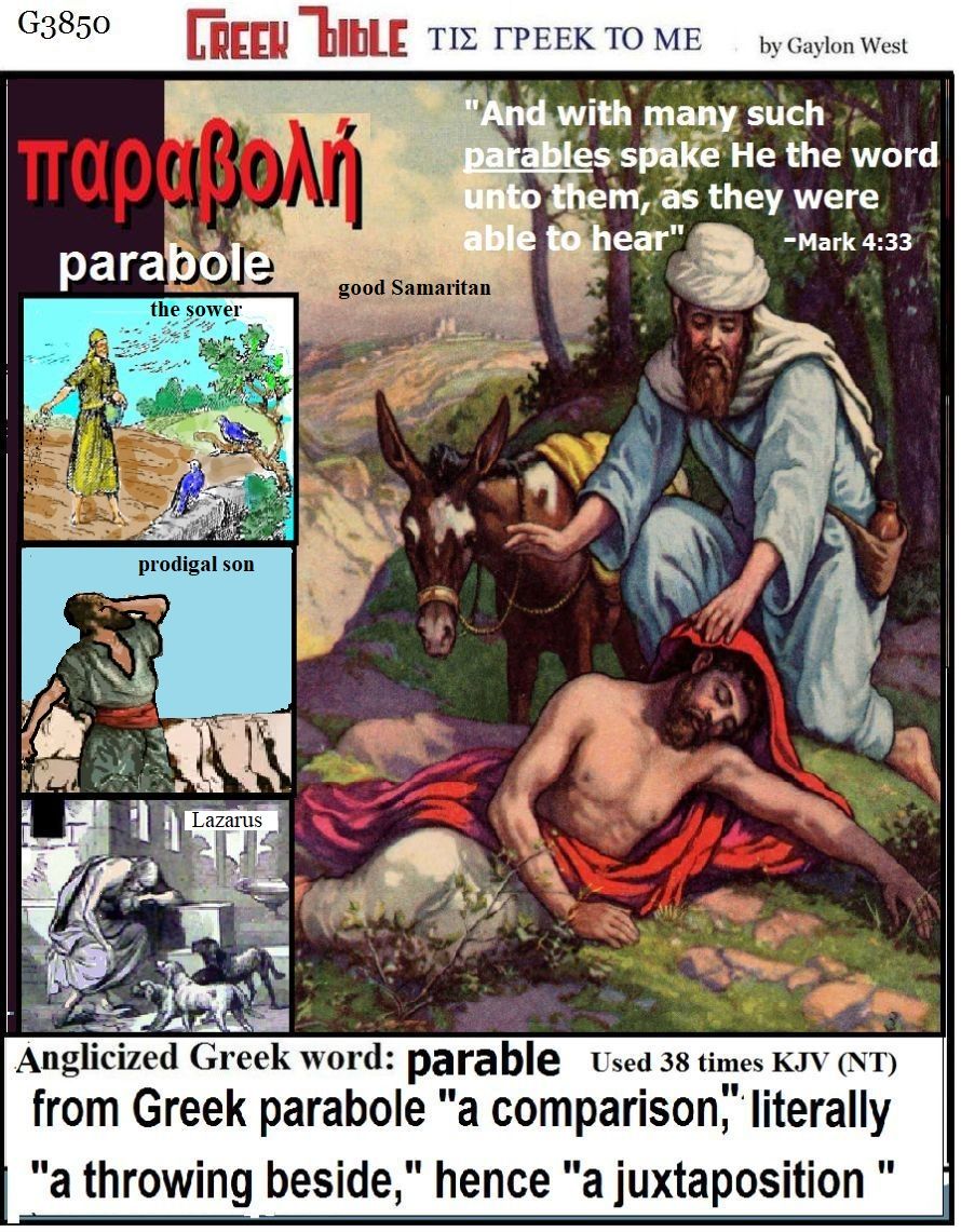 parable.  G3850. Greek in Bible illustrated.